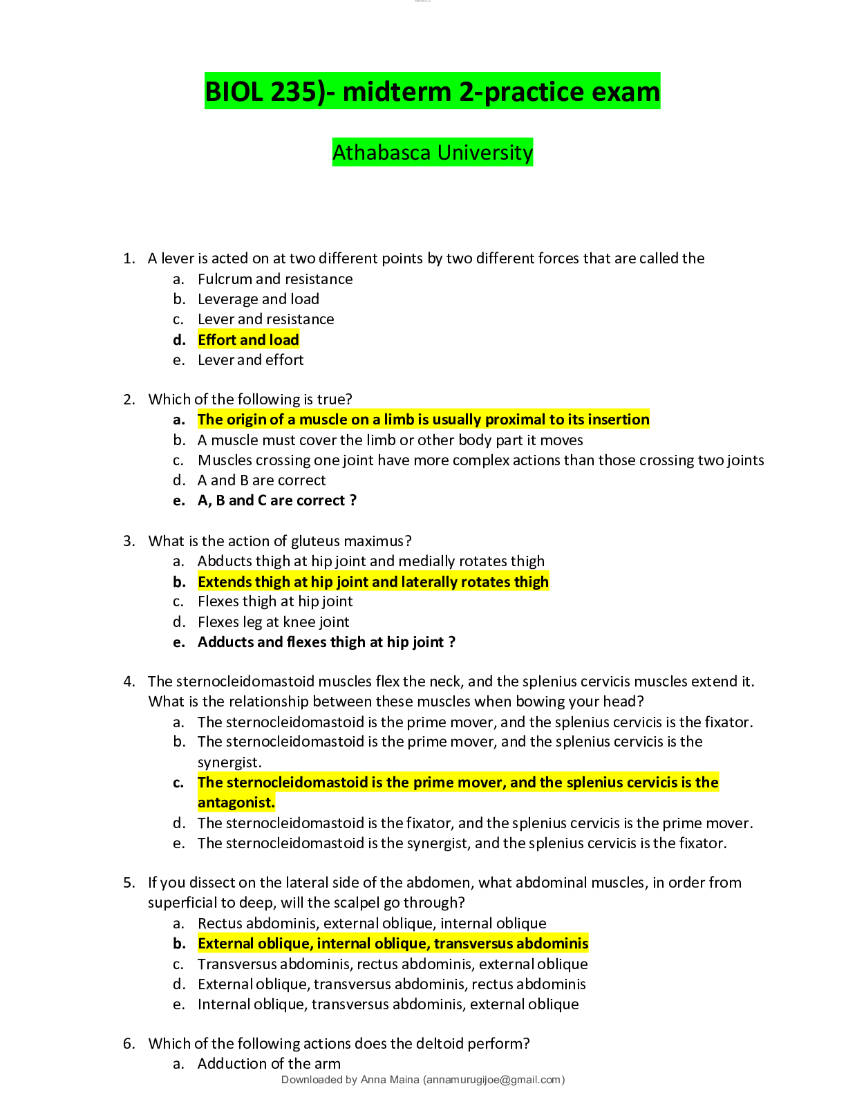 Preview image of BIOL 235)- midterm 2-practice exam.pdf document
